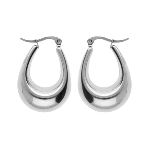 CRÉOLES ACIER FORME OVALE BOMBÉE