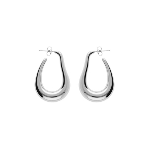 CRÉOLES ACIER LONGUE GOUTTE LISSE HAUTEUR 34MM