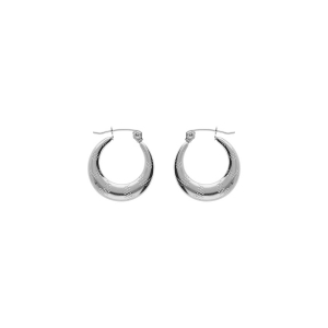 CRÉOLES ACIER RONDE MOTIF QUADRILLÉ  20MM