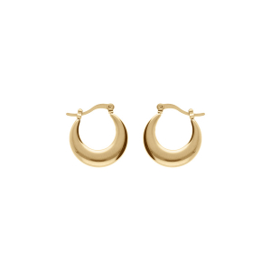 CRÉOLES ACIER PVD  DORÉ RONDE LISSE 20MM