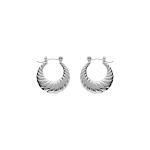 CRÉOLES ACIER FORME CROISSANT STRILLÉE 22MM