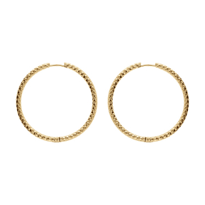 CRÉOLES ACIER PVD DORÉ TRESSE ARTICULÉE 40MM