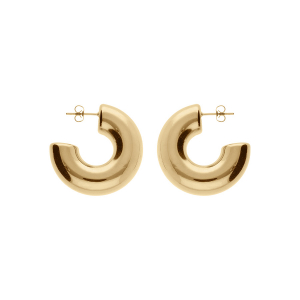 CRÉOLES ACIER PVD DORÉ TUBE LARGE