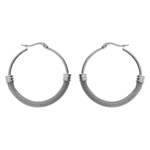 CRÉOLES ACIER COTTE DE MAILLE 40MM