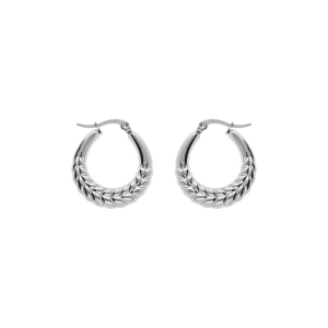 CRÉOLES ACIER TRESSE RONDE 24MM