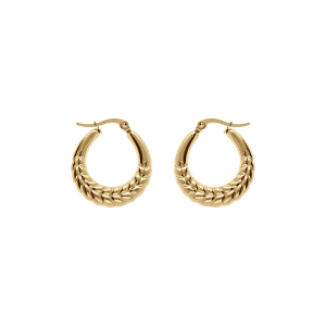 CRÉOLES ACIER PVD DORÉ TRESSE RONDE 24MM