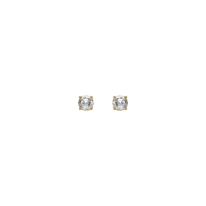 BOUCLES D'OREILLES TIGE ACIER DORÉ JAUNE OXYDE 4MM BLANC FERMOIR A VIS ET CAOUTCHOUC