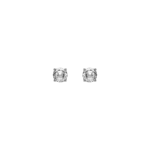 BOUCLES D'OREILLES TIGE ACIER OXYDE 5MM BLANC FERMOIR A VIS ET CAOUTCHOUC