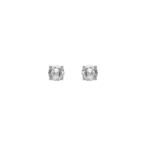 BOUCLES D'OREILLES TIGE ACIER OXYDE 6MM BLANC FERMOIR A VIS ET CAOUTCHOUC