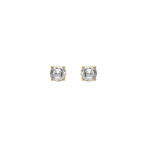 BOUCLES D'OREILLES TIGE ACIER DORÉ JAUNE OXYDE 6MM BLANC FERMOIR A VIS ET CAOUTCHOUC