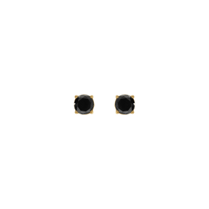 BOUCLES D'OREILLES TIGE ACIER DORÉ JAUNE OXYDE 5MM  NOIR  FERMOIR A VIS ET CAOUTCHOUC