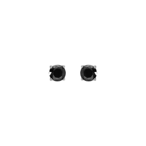 BOUCLES D'OREILLES TIGE ACIER OXYDE 6MM  NOIR  FERMOIR A VIS ET CAOUTCHOUC