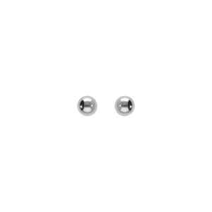 BOUCLES D'OREILLES TIGE ACIER BOULE 5MM  FERMOIR A VIS ET CAOUTCHOUC