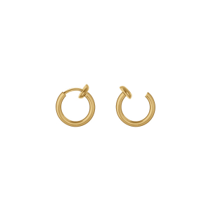 CRÉOLES ACIER DORÉ TUBE 11MM  SYSTEME CLIP ET RESSORT
