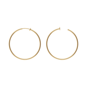 CRÉOLES ACIER DORÉ TUBE 47MM  SYSTEME CLIP ET RESSORT