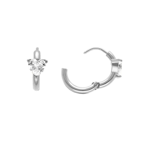 CRÉOLES ACIER 11MM ARTICULÉE COEUR OXYDE BLANC