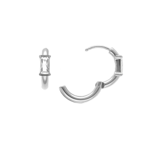 CRÉOLES ACIER 11MM ARTICULÉE OXYDE BLANC RECTANGULAIRE