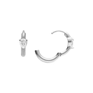 CRÉOLES ACIER 11MM ARTICULÉE POIRE OXYDE BLANC