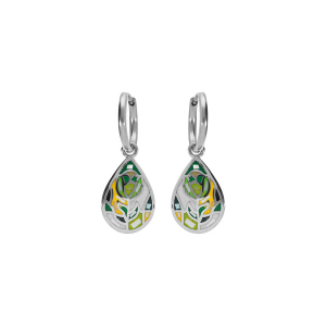 BOUCLES D'OREILLES TIGE ACIER STELLA MIA FORME GOUTTE NACRE ET RÉSINE