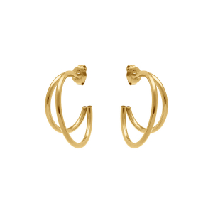 CRÉOLES ACIER DORÉ 2 RANGS