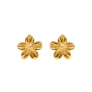 BOUCLES D'OREILLES TIGE ACIER DORÉ FLEUR