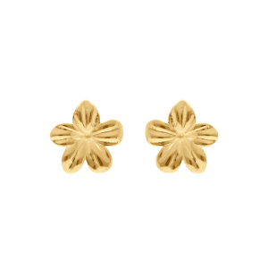 BOUCLES D'OREILLES TIGE ACIER DORÉ FLEUR 15MM