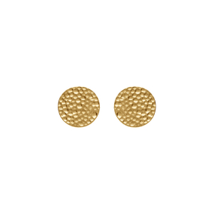 BOUCLES D'OREILLES TIGE ACIER DORÉ PASTILLES MARTELÉE