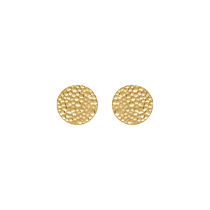 BOUCLES D'OREILLES TIGE ACIER DORÉ PASTILLES MARTELÉE