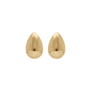 BOUCLES D'OREILLES TIGE ACIER DORÉ GOUTTE HAUTEUR 28MM X 20MM LARGEUR