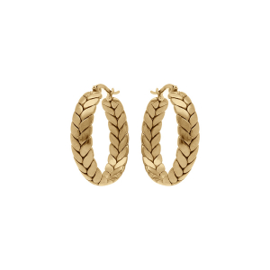 CRÉOLES ACIER DORÉ MOTIF EPI 30MM