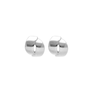 BOUCLES D'OREILLES TIGE ACIER RUBAN CROISÉ