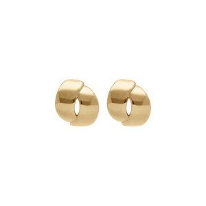 BOUCLES D'OREILLES TIGE ACIER DORÉ RUBAN CROISÉ