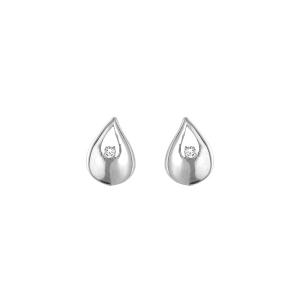 BOUCLES D'OREILLES TIGE ACIER GOUTTE 1 OXYDE BLANC SERTIS