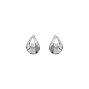 BOUCLES D'OREILLES TIGE ACIER GOUTTE 1 OXYDE BLANC SERTIS