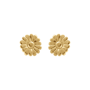BOUCLES D'OREILLES TIGE ACIER DORÉ FLEUR 16MM