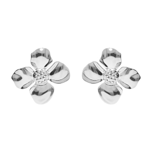 BOUCLES D'OREILLES TIGE ACIER  FLEUR DIM 37 X 37