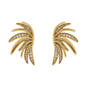 BOUCLES D'OREILLES TIGE ACIER OXYDES BLANCS DIM 32 X 17