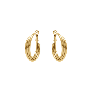 CRÉOLES ACIER DORÉ 3 FILS 30MM CRÉOLES ACIER DORÉ 3 FILS 30MM