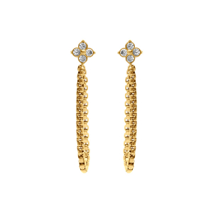 BOUCLES D'OREILLES TIGE ACIER DORÉ CHAINETTE ET OXYDES