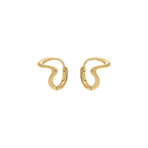 CRÉOLES ACIER DORÉ  ONDULÉE 11MM