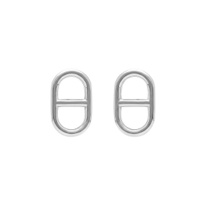 BOUCLES D'OREILLES TIGE ACIER MAILLE MARINE 20MM
