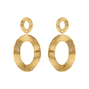 BOUCLES D'OREILLES ACIER DORÉ MOTIFS