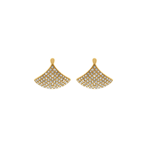 BOUCLES D'OREILLES ACIER DORÉ OXYDES BLANCS