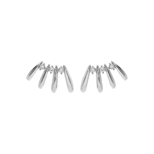 BOUCLES D'OREILLES TIGE ACIER 4 GOUTTES ET OXYDES BLANCS
