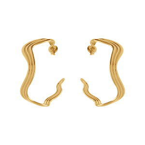 CRÉOLES ACIER DORE ONDULÉE 3.80MM