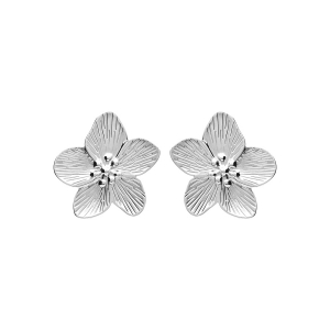 BOUCLES D'OREILLES TIGE ACIER FLEUR 30MM