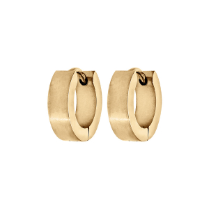 BOUCLES D'OREILLES CREOLE RUBAN ACIER DORÉ DIAM 13 EXT