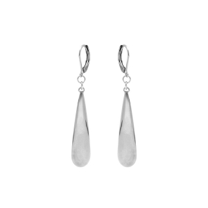 BOUCLES D'OREILLES DORMEUSE ACIER PENDANTE GOUTTE ALONGÉE 35MM