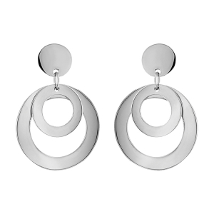 BOUCLES D'OREILLES TIGE CREOLE ACIER 2 CERCLES DECOUPES
