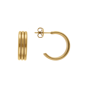 CRÉOLES ACIER DORÉ 3 TUBES 6X20MM